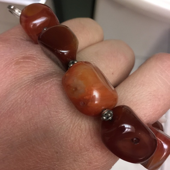 BARSE  real agate bracelet with .925 silver clasp - Picture 6 of 8